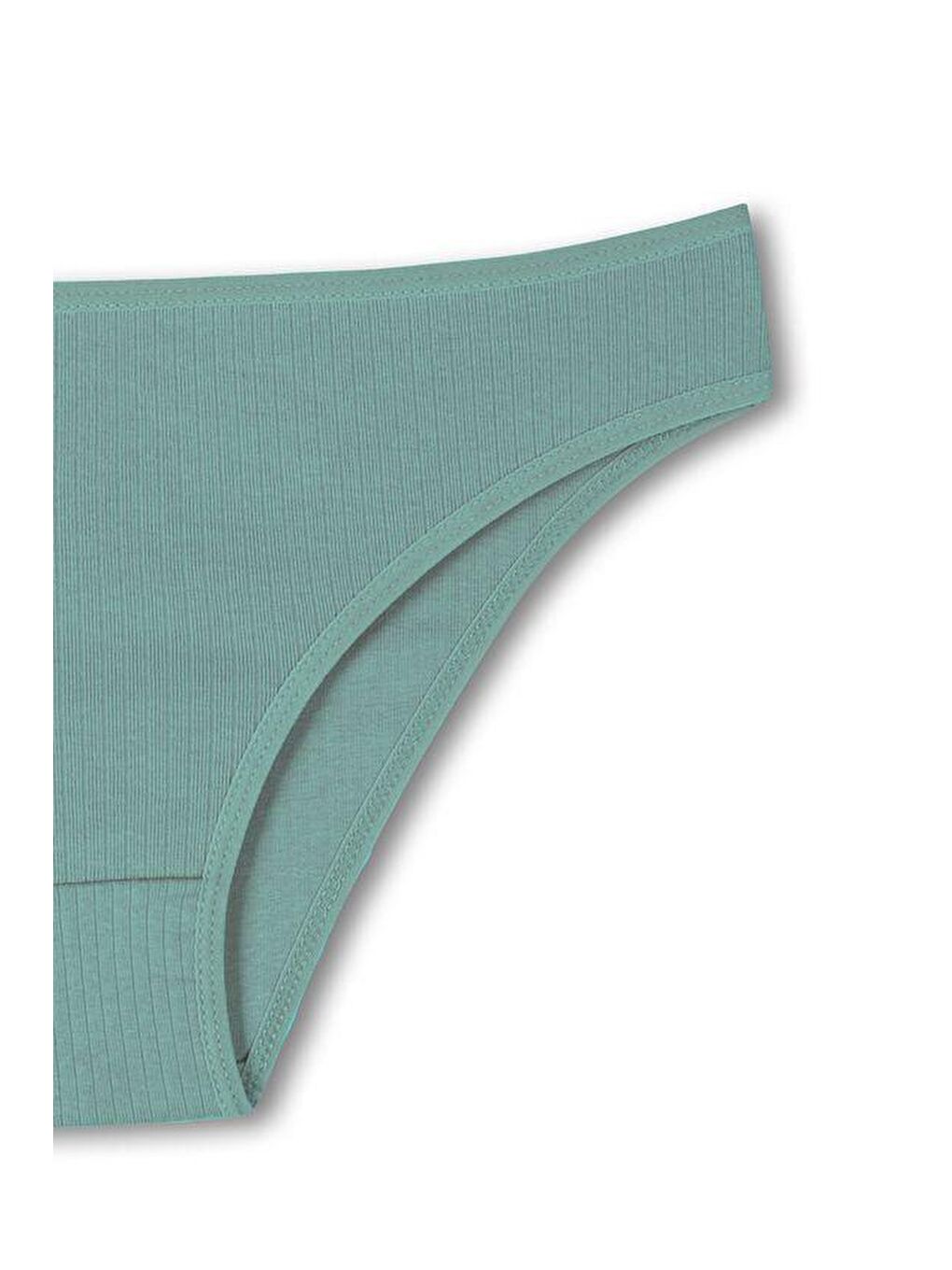 Turkuaz Pamuklu Fitilli Dokulu Slip Kadın Külot-1