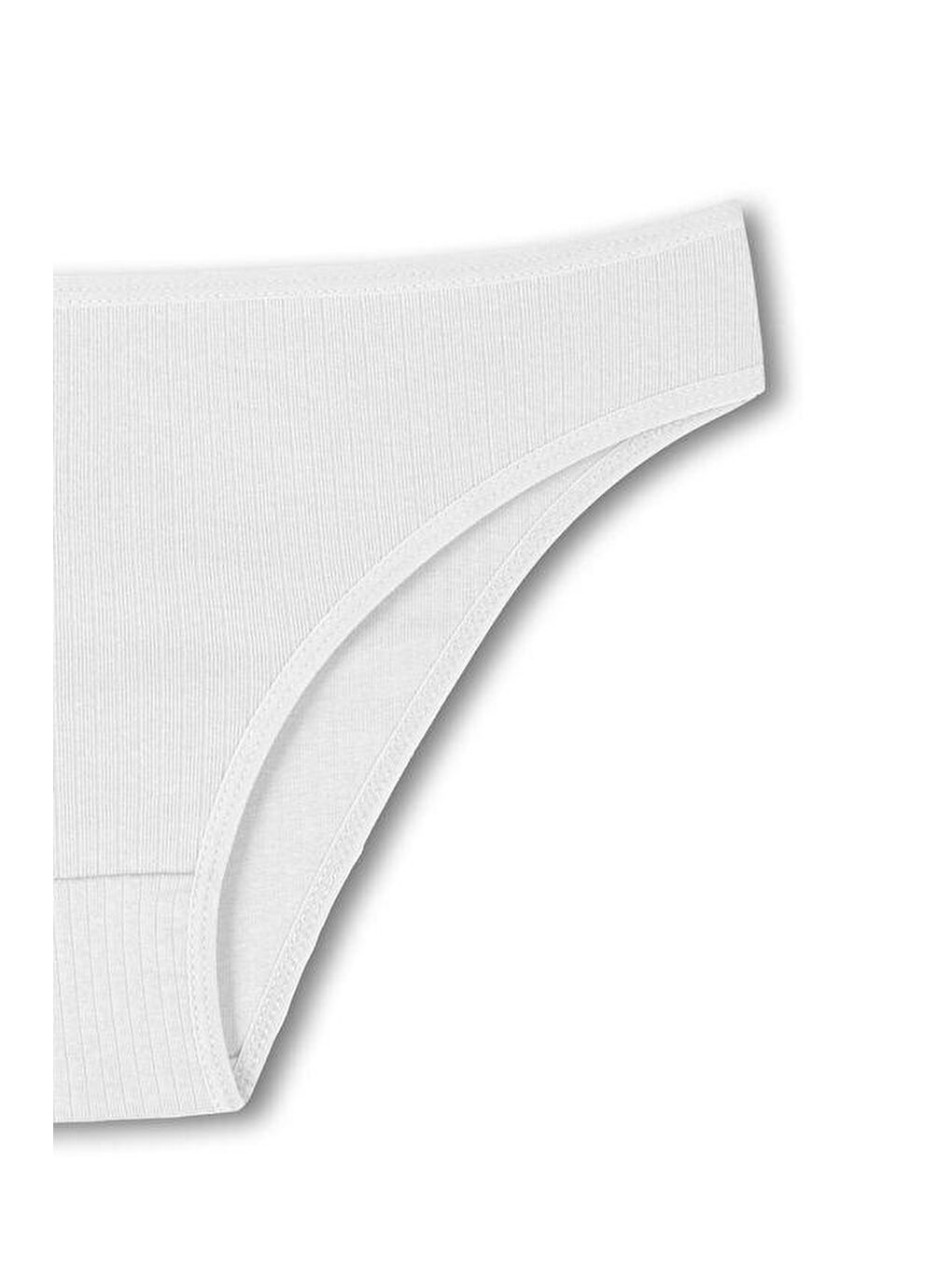 Beyaz Pamuklu Fitilli Dokulu Slip Kadın Külot-1