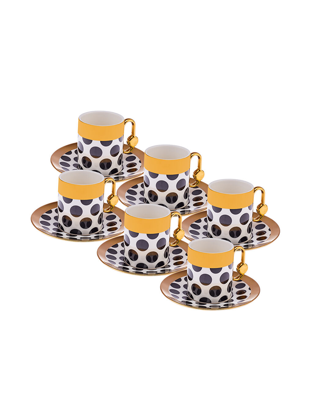 Siyah Dide 6 Kişilik Kahve Fincan Takımı 90 ml-3