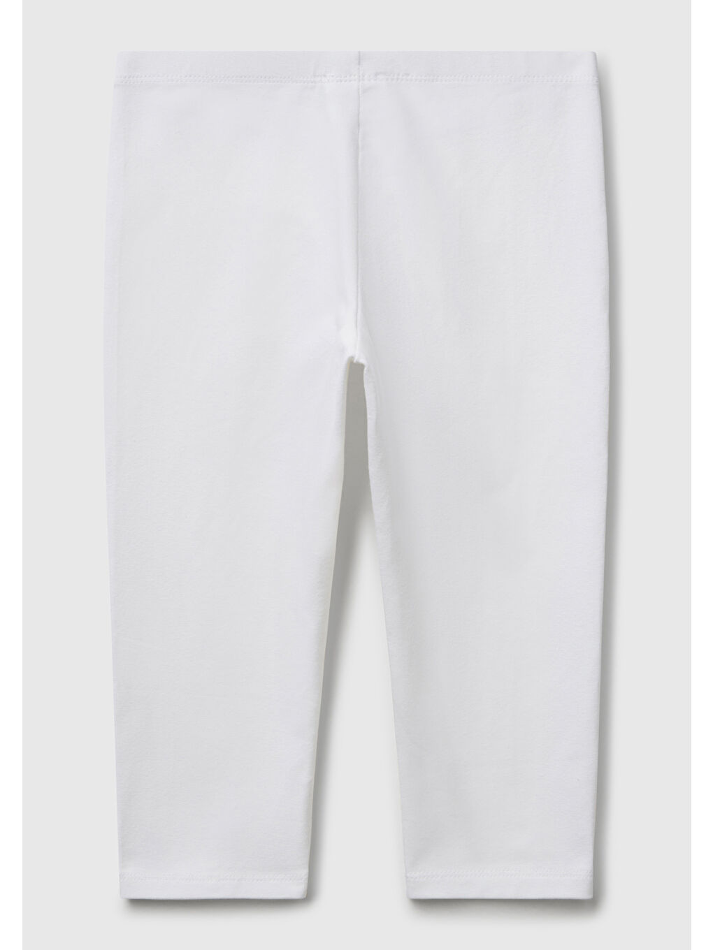 Kız Çocuk Beyaz Ton Sür Ton Logo İşlemeli Diz Üstü Bisikletçi Taytı-1