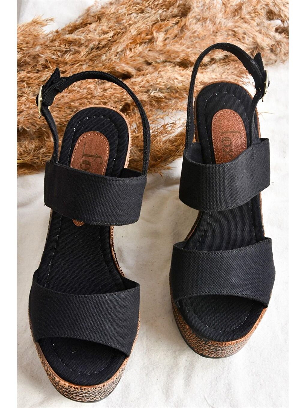 K674061305 Siyah Dolgu Taban Kadın Ayakkabı-3