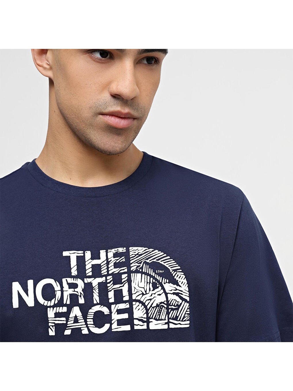 The North Face Woodcut Dome Erkek Lacivert Yuvarlak Yaka Tişört - 2