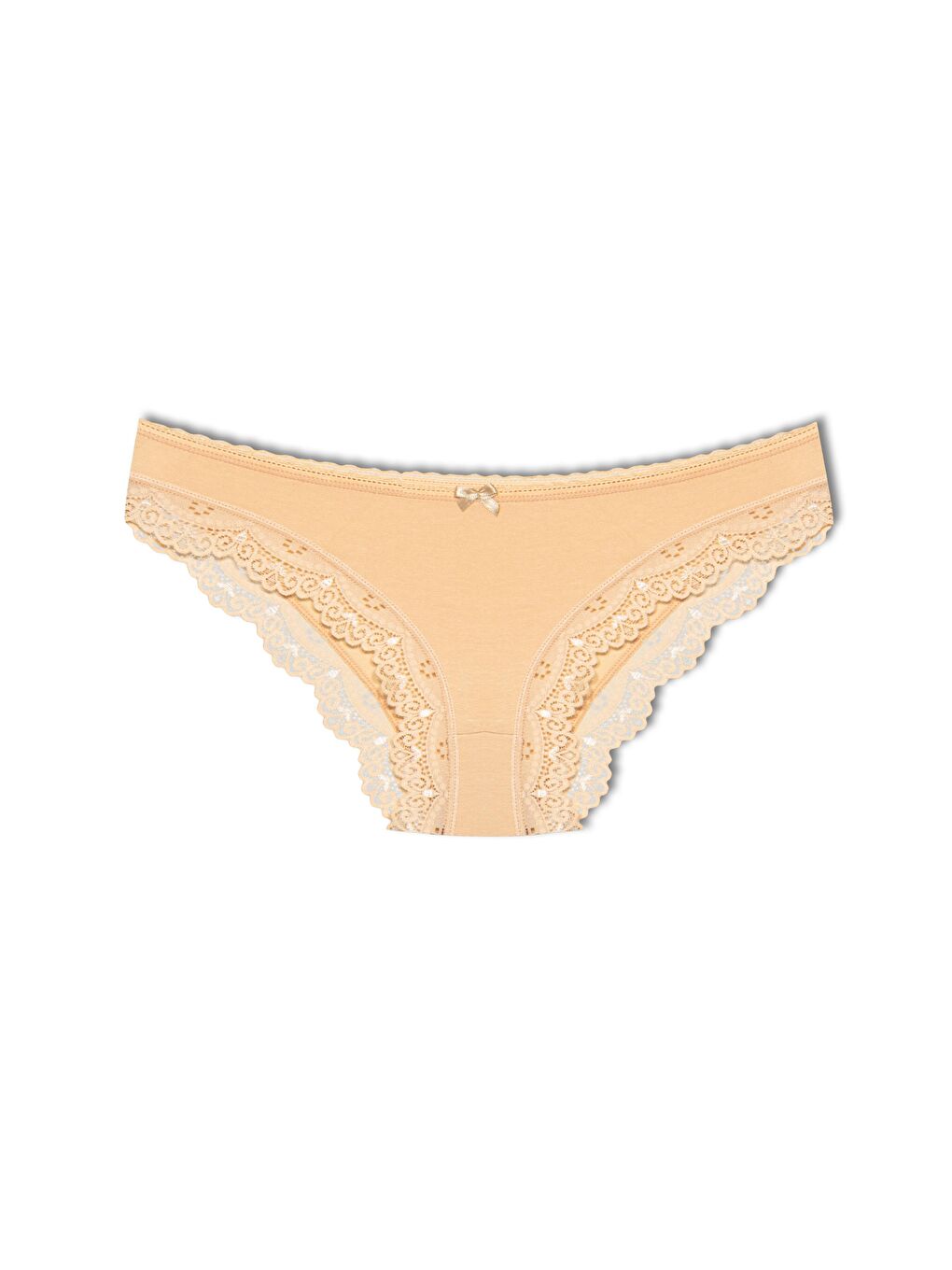 Gri Pamuklu Düşük Bel Paçası Dantel Basic Kadın Külot 3'lü-1