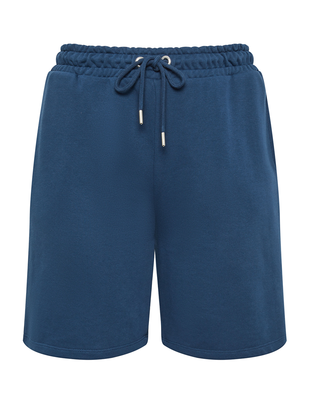 Petrol Büyük Beden Cepli Beli Büzgülü Rahat Kesim Şort 303199-10