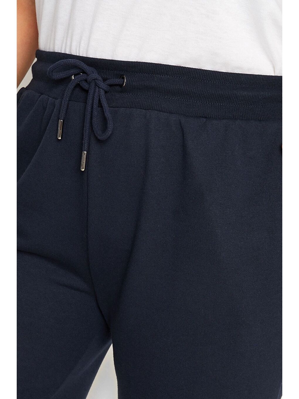 Lacivert Büyük Beden Cepli Beli Büzgülü Bol Kesim Jogger Şort 144833-6