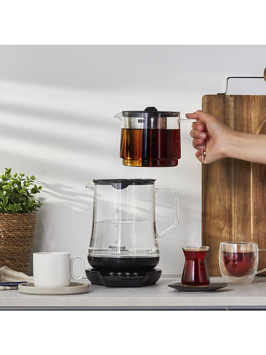 Royaltea 1746H Konuşan Cam Çay Makinesi Siyah-3