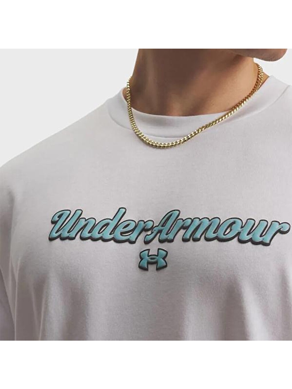 Heavyweight Wordmark Erkek Beyaz Tişört-2