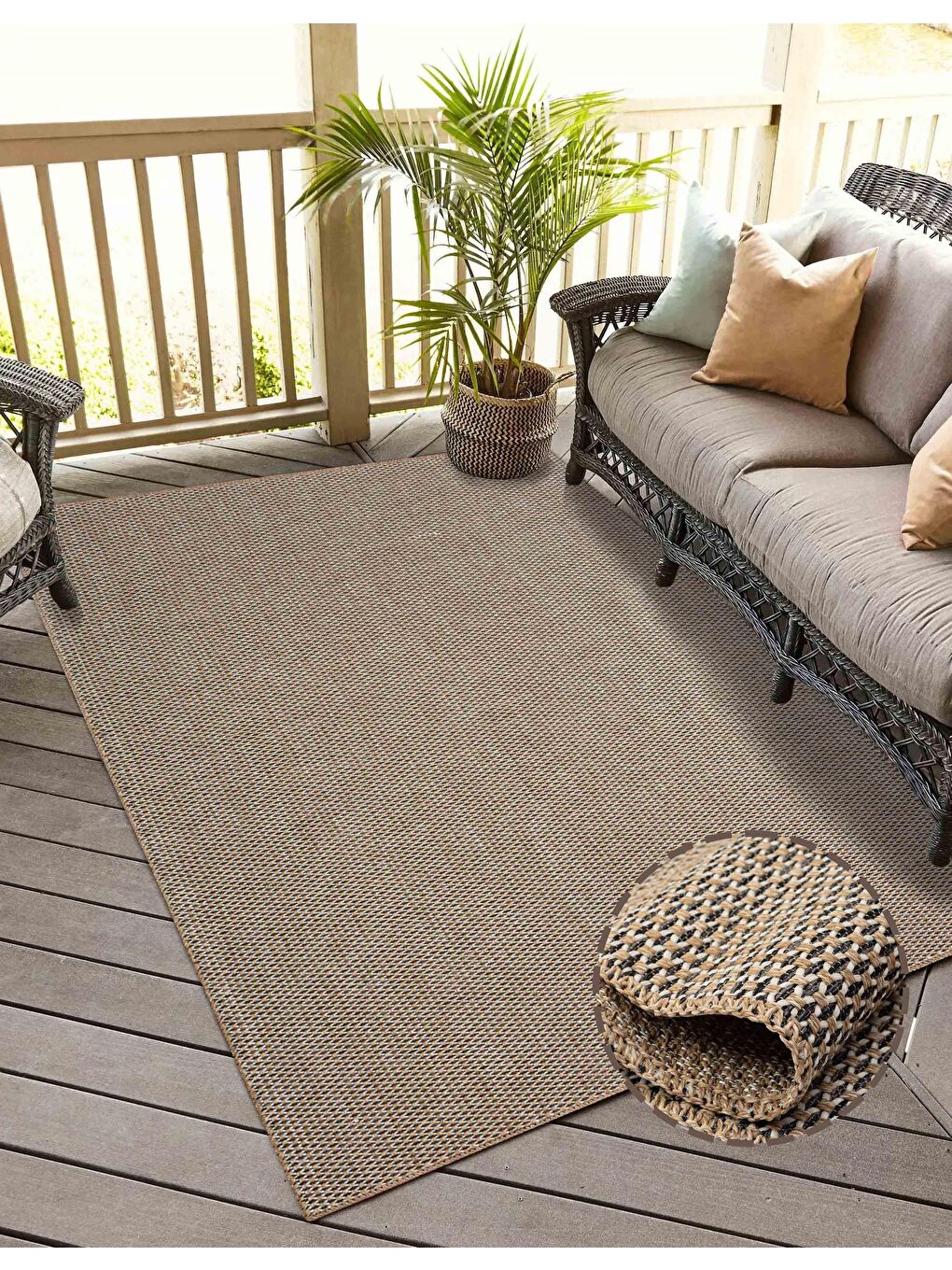 Bej Friolero 2575 Naturel Jüt Halı Modern Örme Kilim-80x300