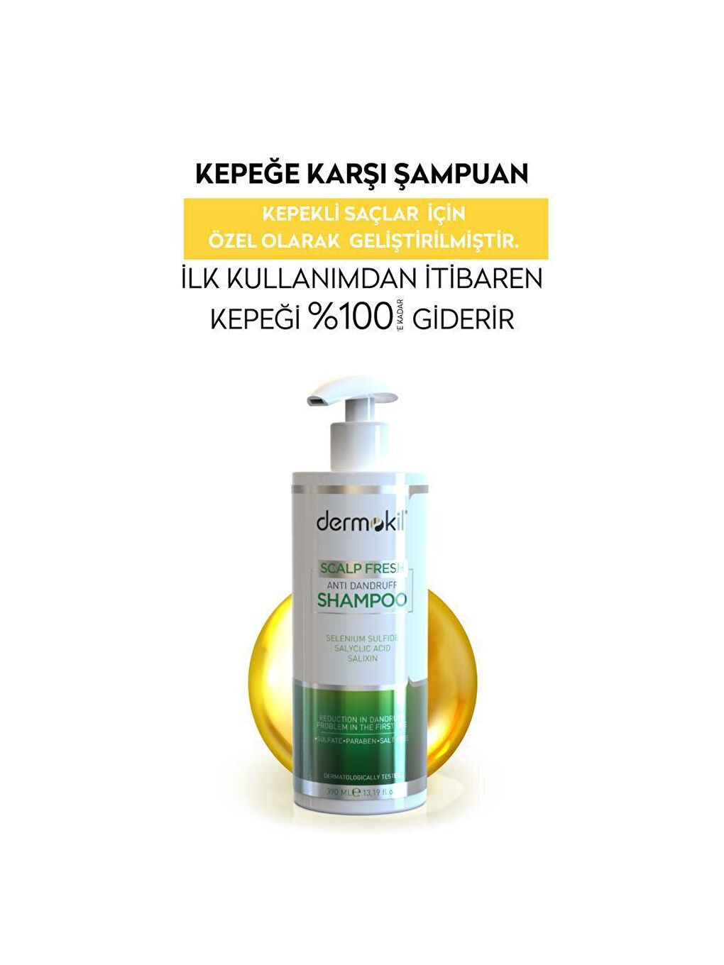 DERMOKIL Beyaz-Altın Kepeğe Karşı Şampuan 390 ml - 2