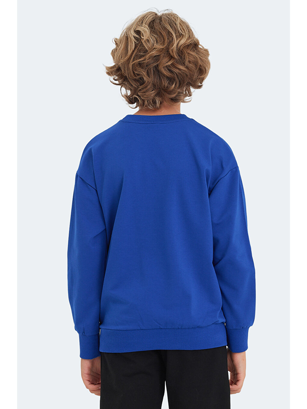 LAST Unisex Çocuk Saks Mavi Sweatshirt-1