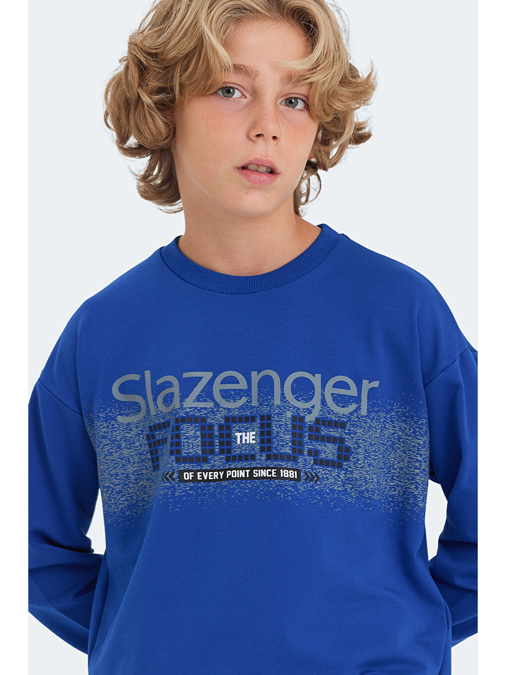 LAST Unisex Çocuk Saks Mavi Sweatshirt-3