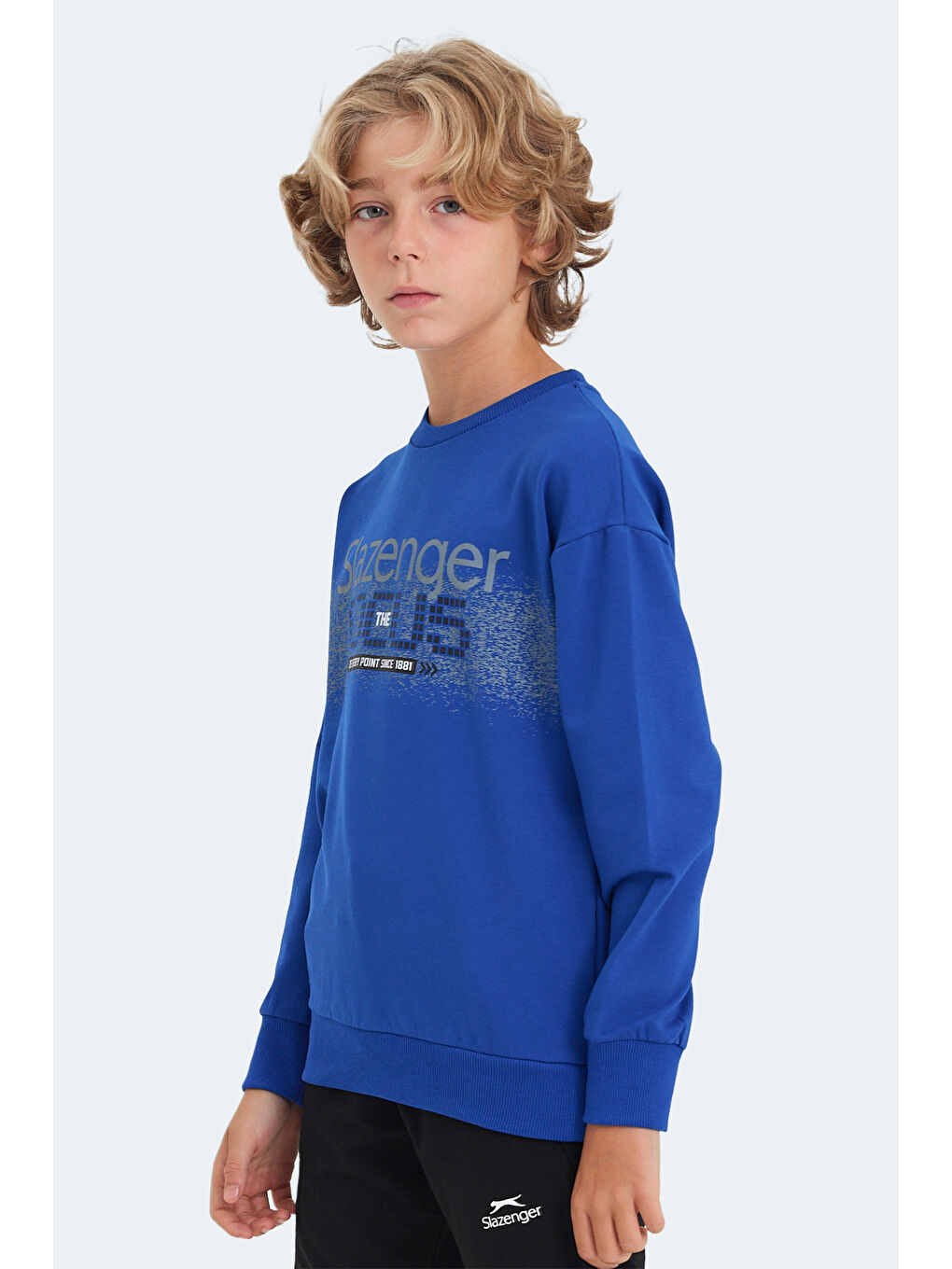 LAST Unisex Çocuk Saks Mavi Sweatshirt-4