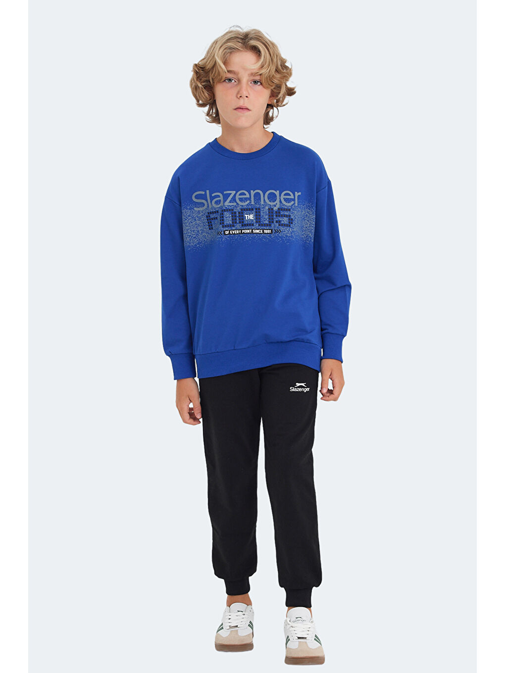 LAST Unisex Çocuk Saks Mavi Sweatshirt-6
