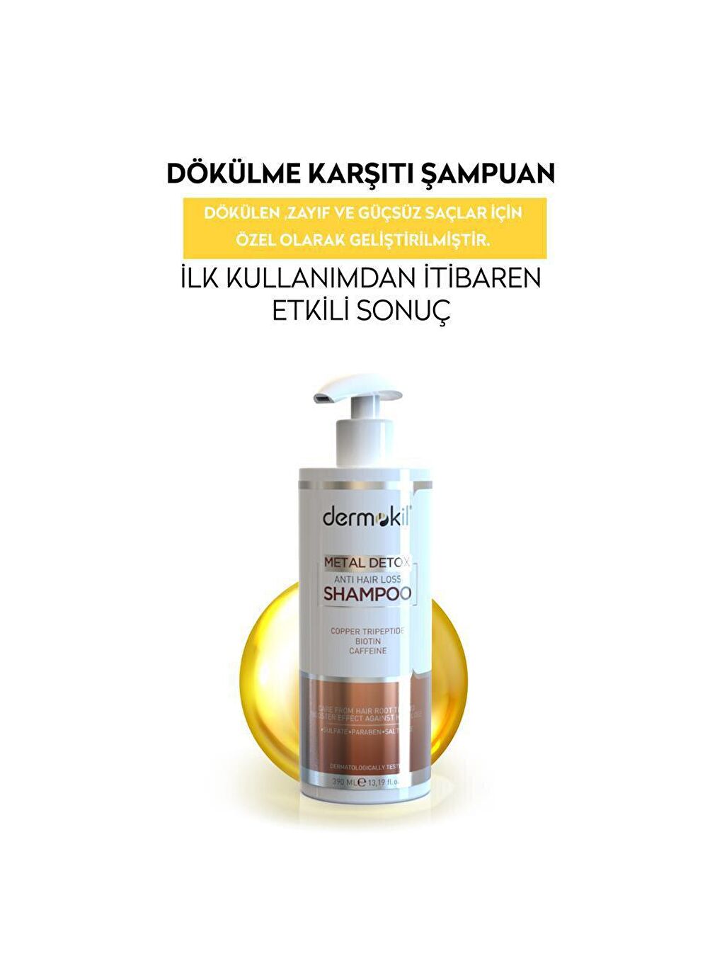 DERMOKIL Beyaz-Altın Dökülme Karşıtı Şampuan 390 ml - 2