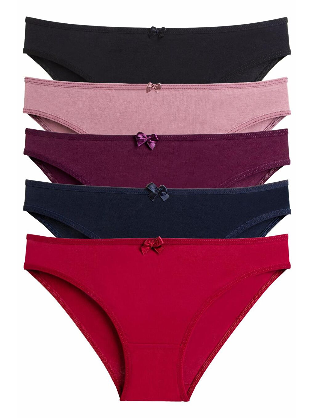 Bordo Kadın Külot 5 li Paket Elastanlı BORDO