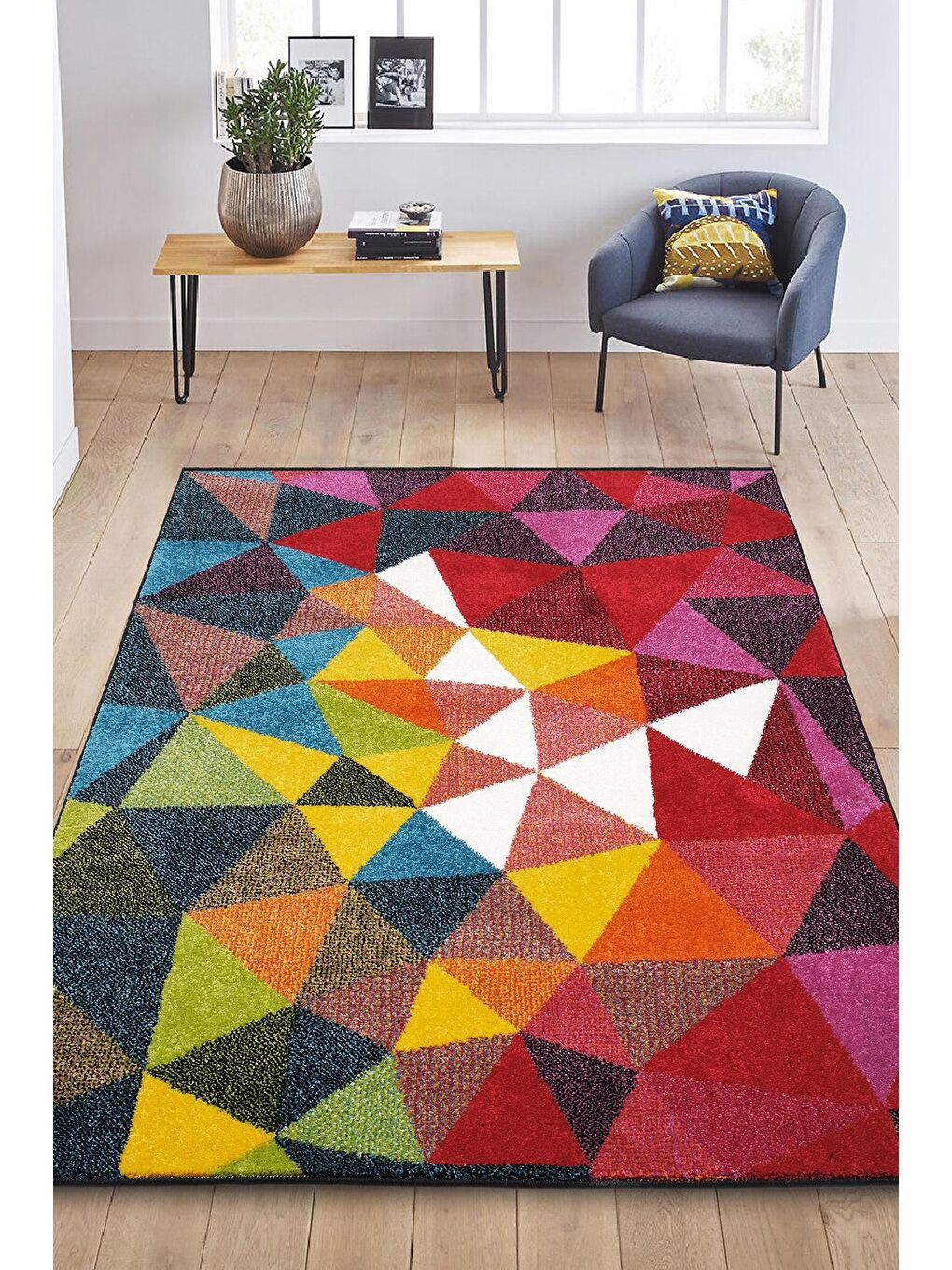 Karışık Geo Renkli Modern Dokuma Halısı 6877-80x150-1