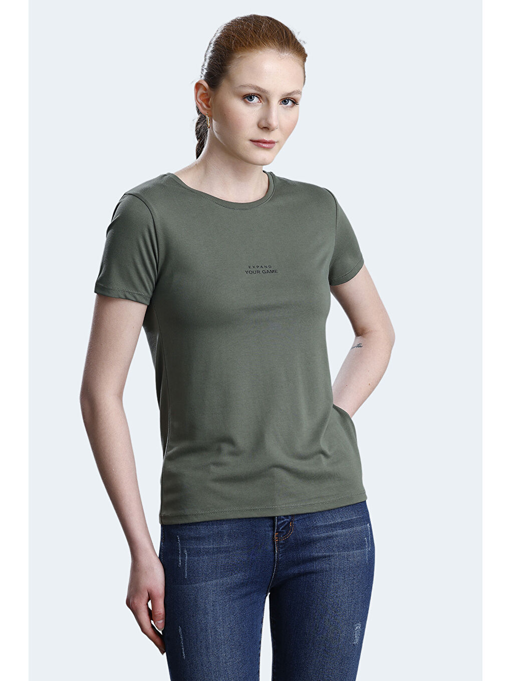 PAYTONS Kadın Haki Tişört-2