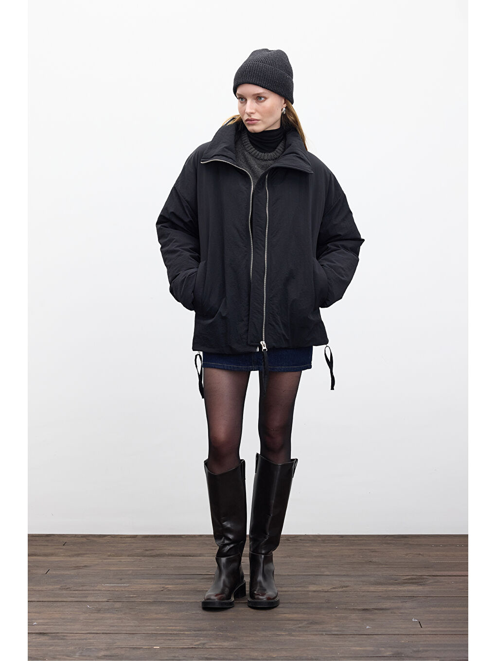 Fermuarlı Mont Siyah-2