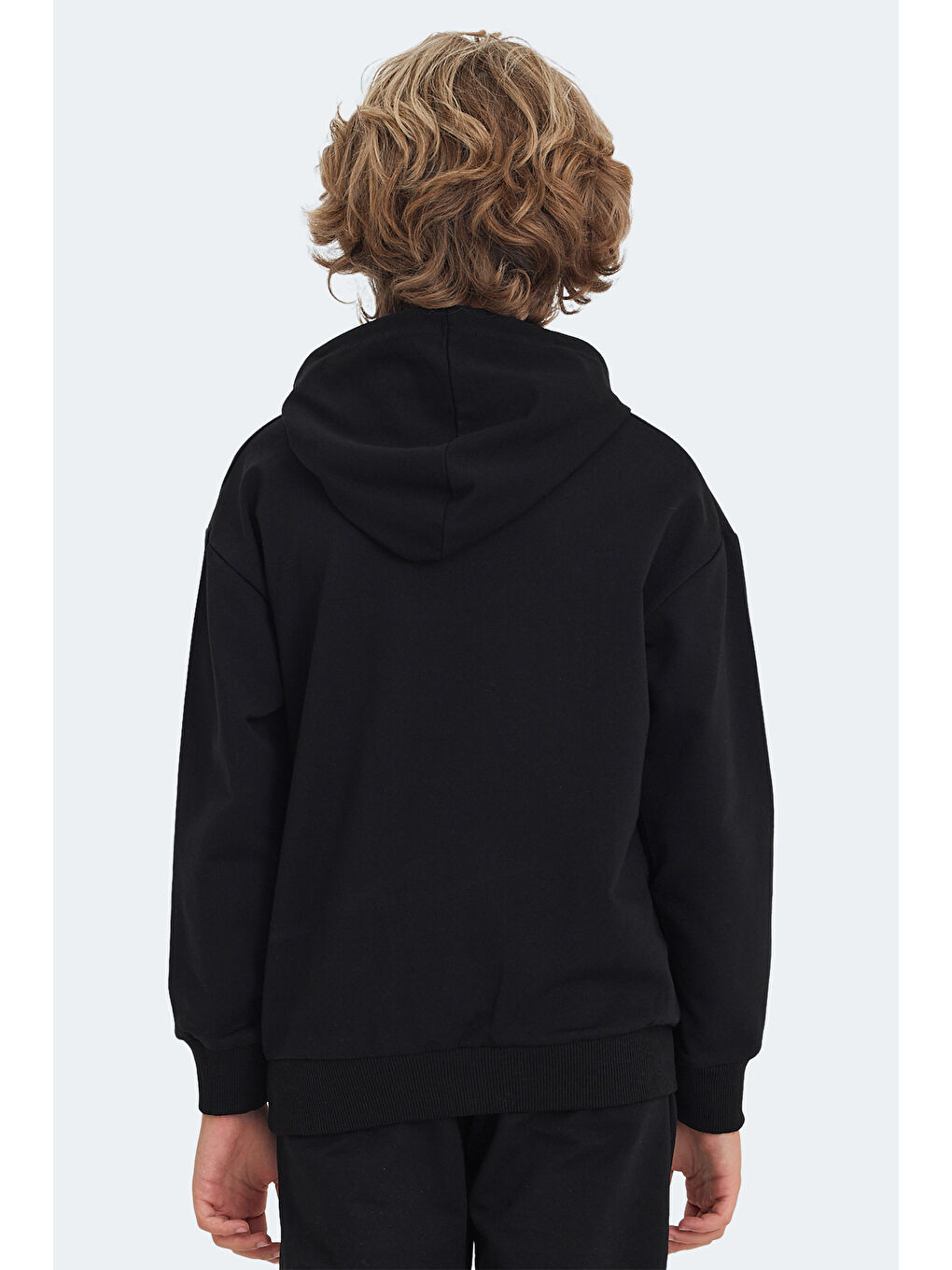 LAYO Unisex Çocuk Kapüşonlu Siyah Sweatshirt-1