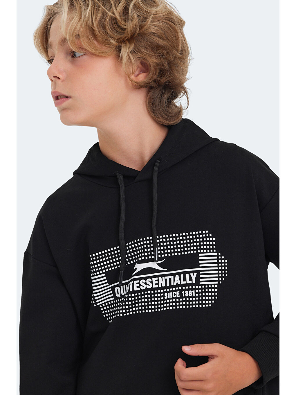 LAYO Unisex Çocuk Kapüşonlu Siyah Sweatshirt-3