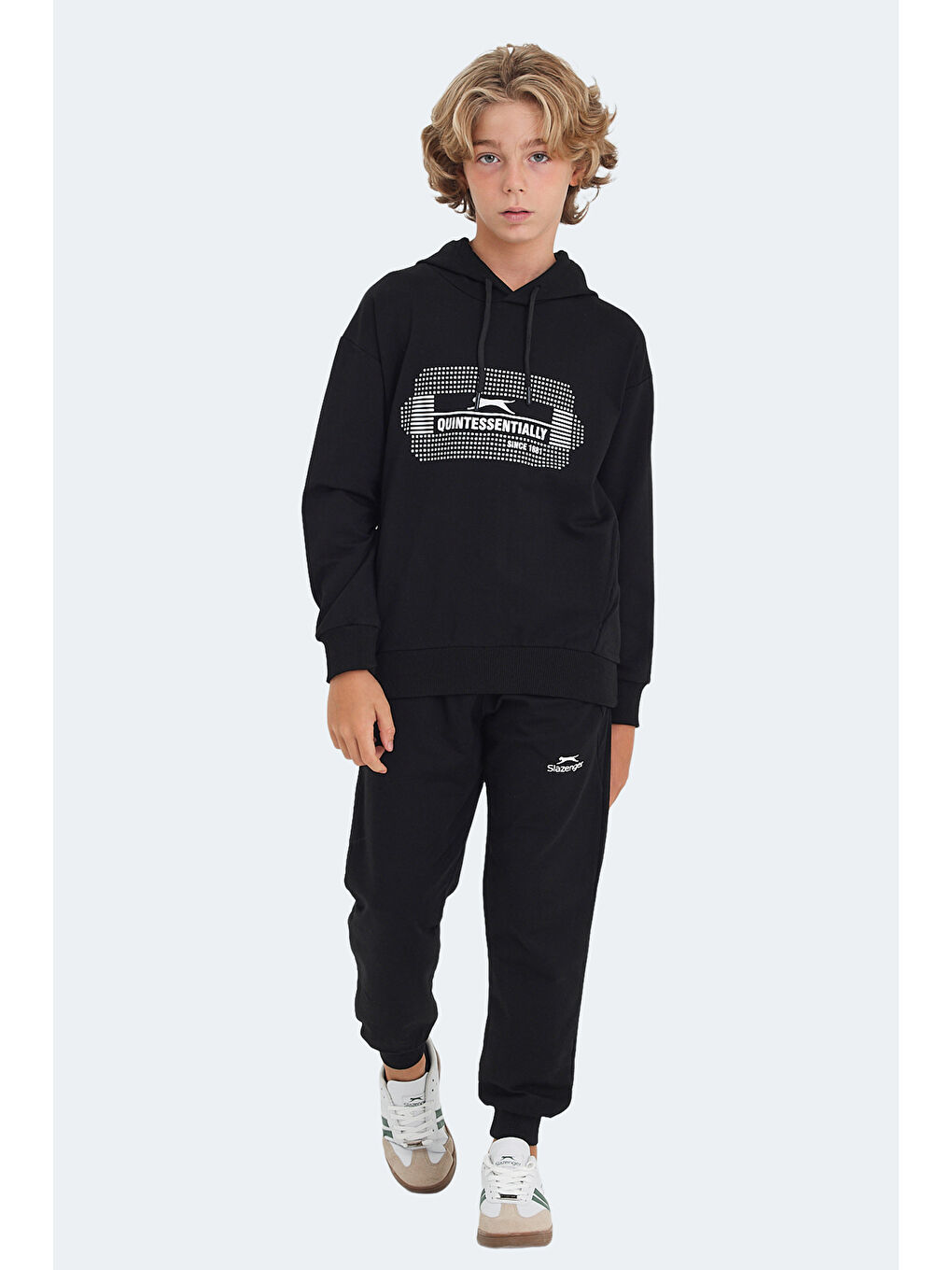 LAYO Unisex Çocuk Kapüşonlu Siyah Sweatshirt-6