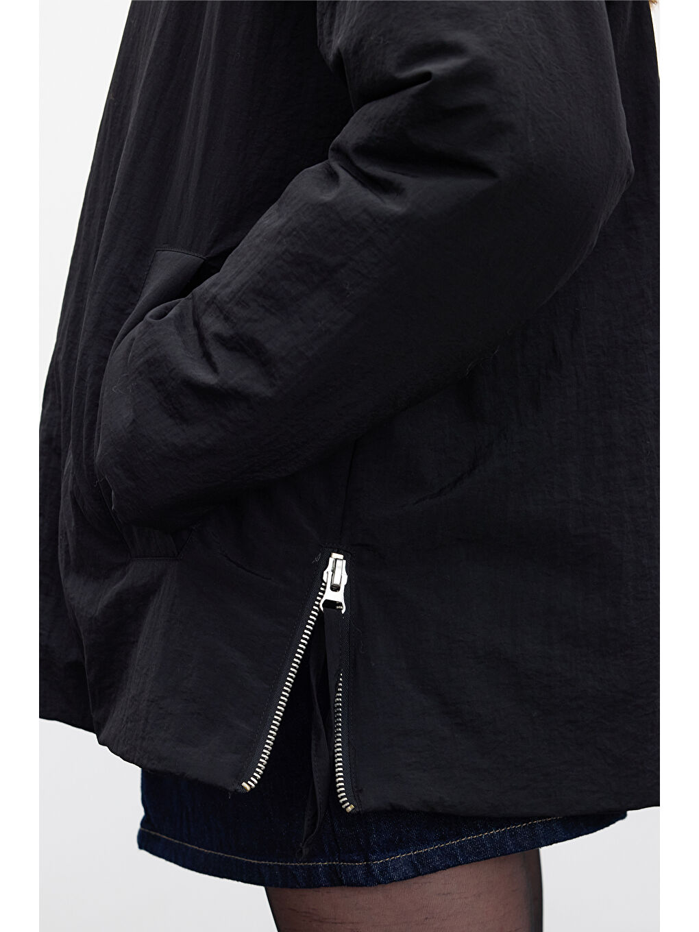 Fermuarlı Mont Siyah-4