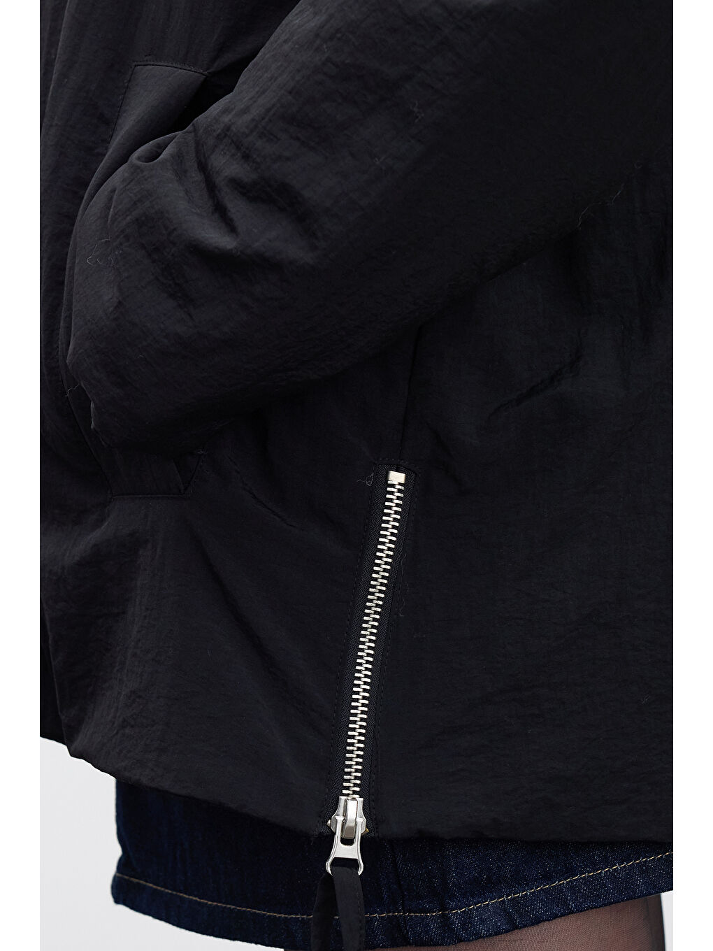 Fermuarlı Mont Siyah-5