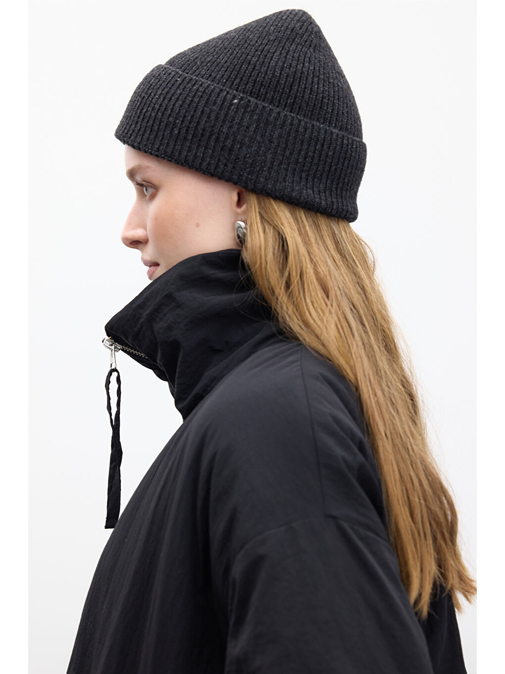 Fermuarlı Mont Siyah-6