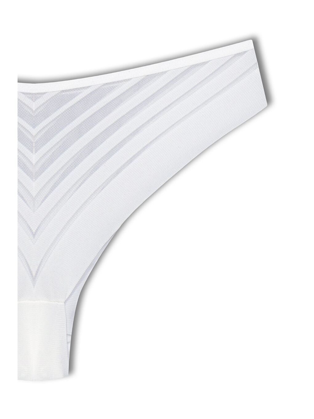 Beyaz Transparan Dantel Brazil Kadın Külot 3'Lü-5