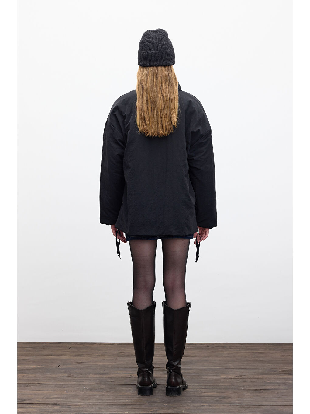 Fermuarlı Mont Siyah-7