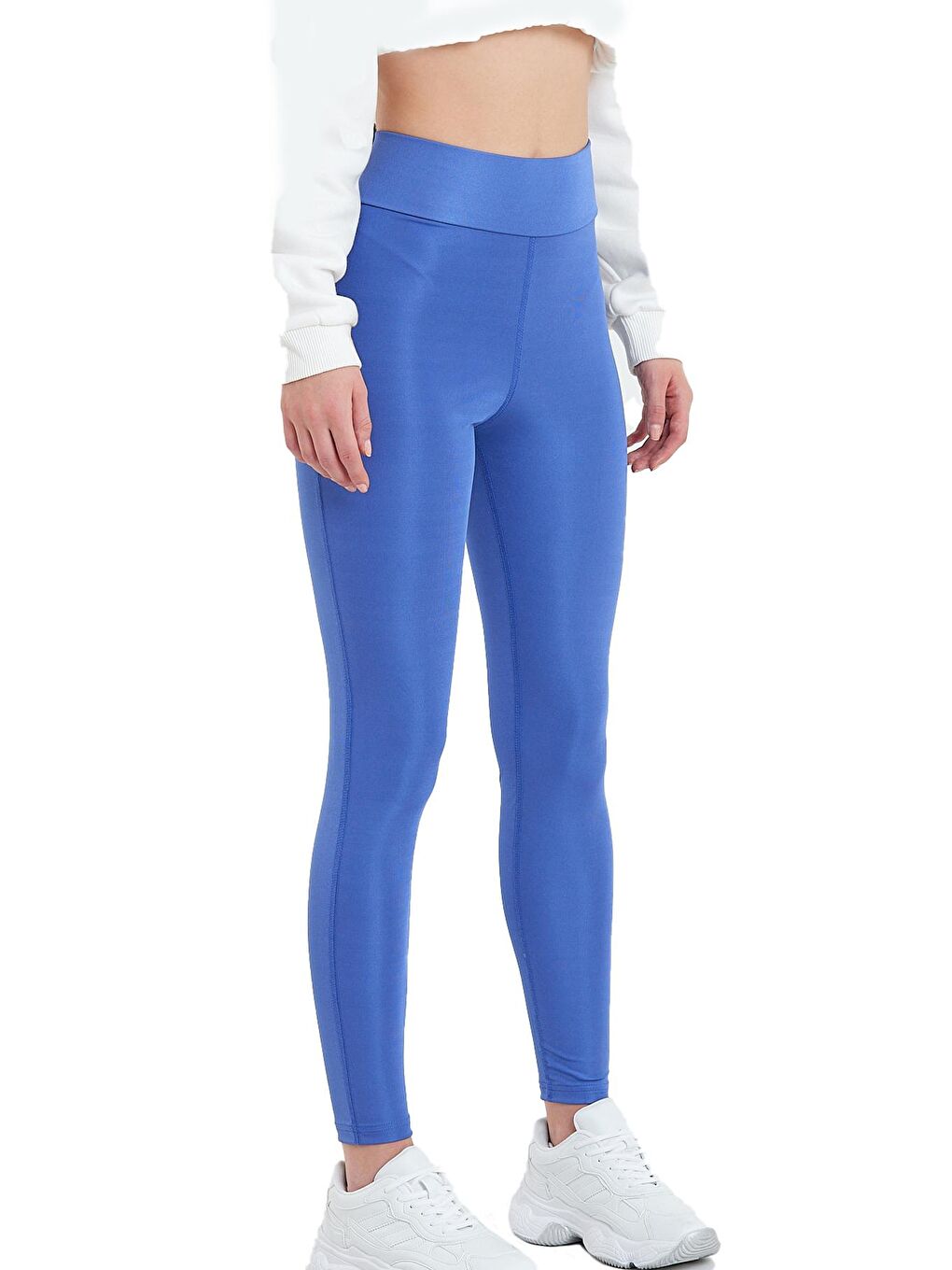 Mavi Yüksek Bel Kadın Tayt