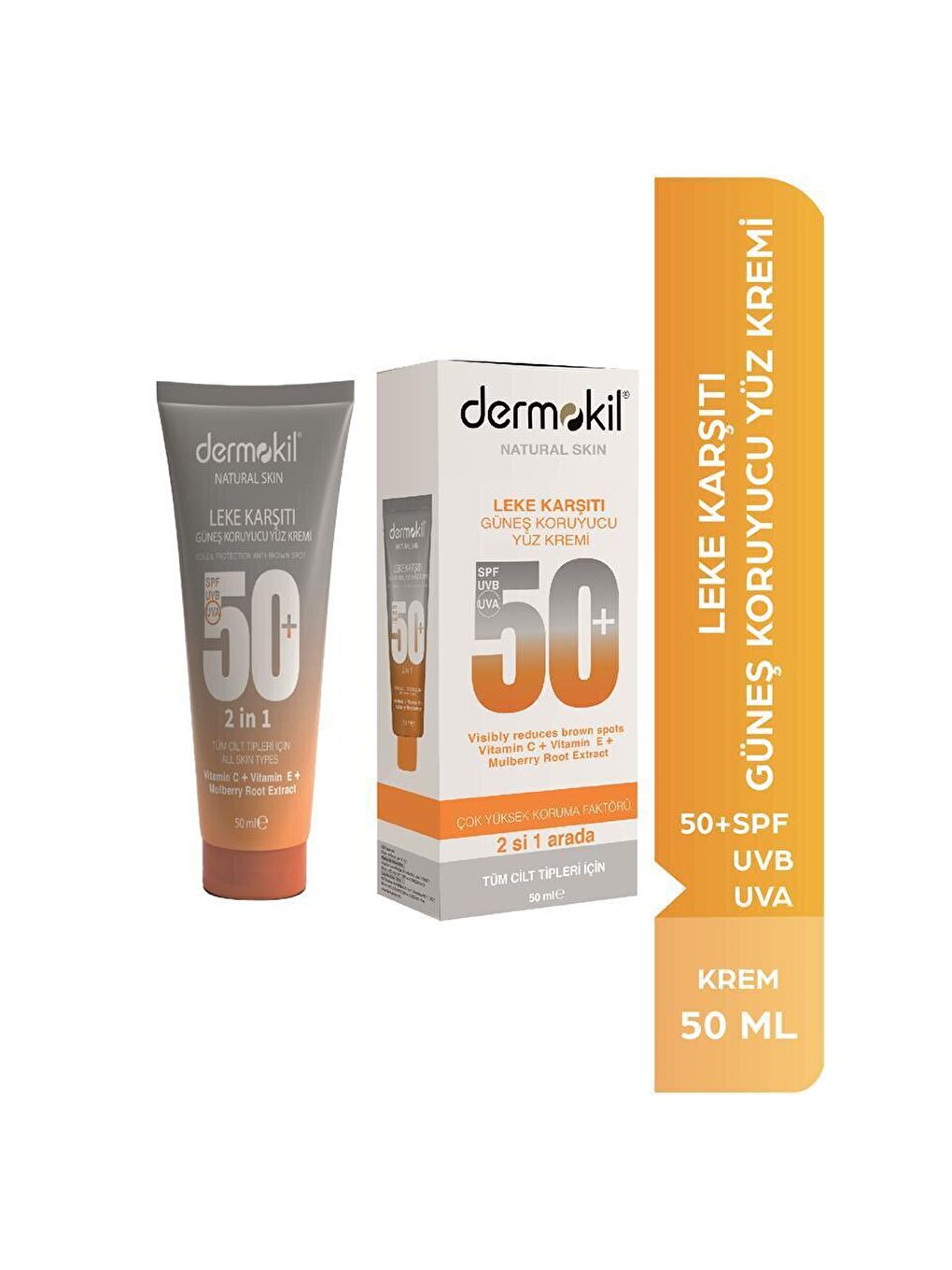 DERMOKIL Bej-Beyaz Leke Karşıtı Güneş Leke Kremi SPF 50+ 50 ml