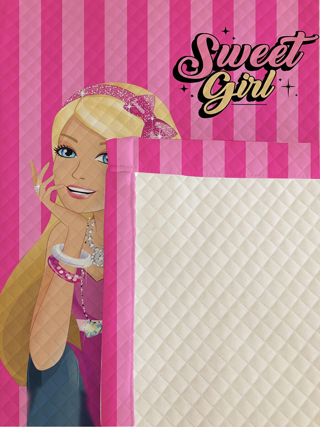 Karışık Prenses Kız Desenli Bebek Ve Çocuk Baskılı Tek Kişilik Pike Takımı Renkli-2