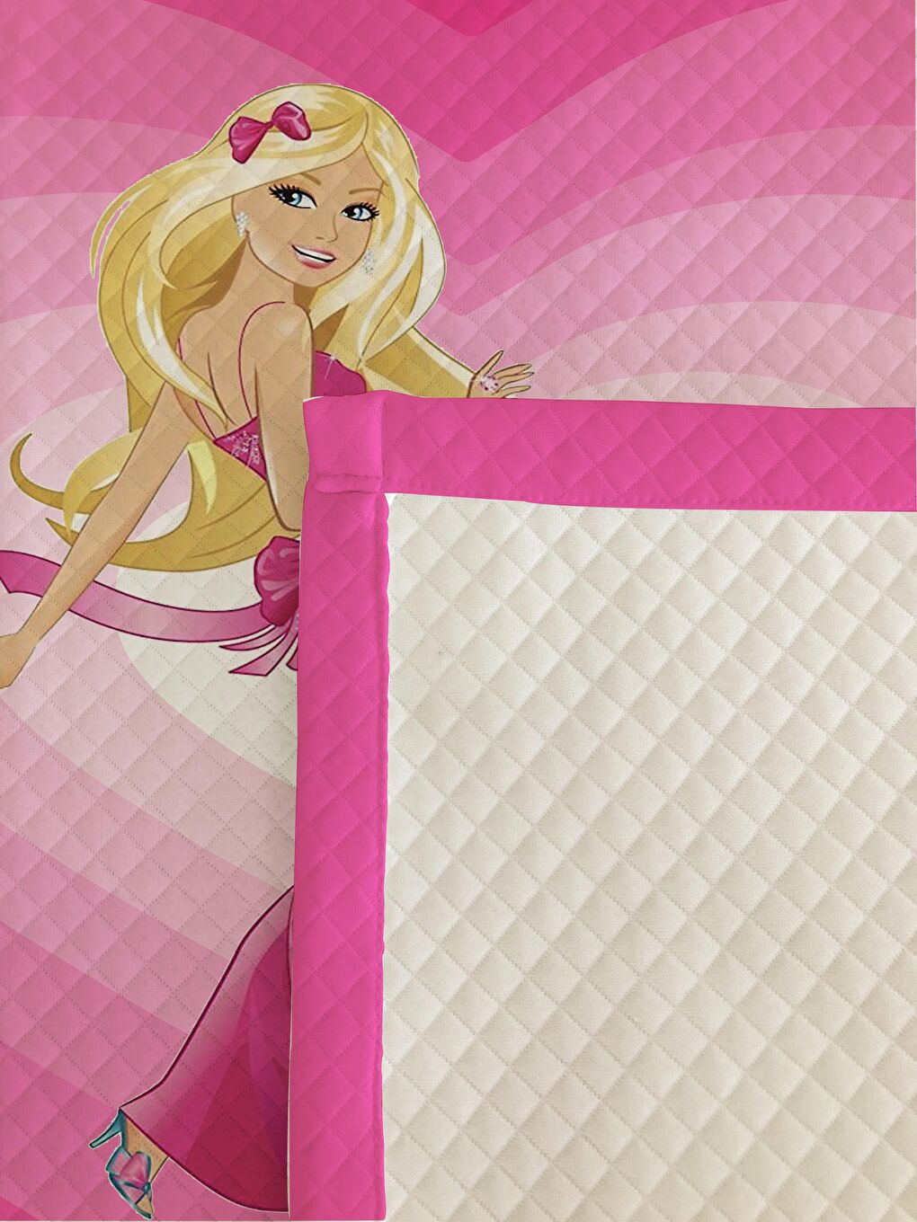 Karışık Prenses Kız Desenli Bebek Ve Çocuk Baskılı Tek Kişilik Pike Takımı Renkli-2