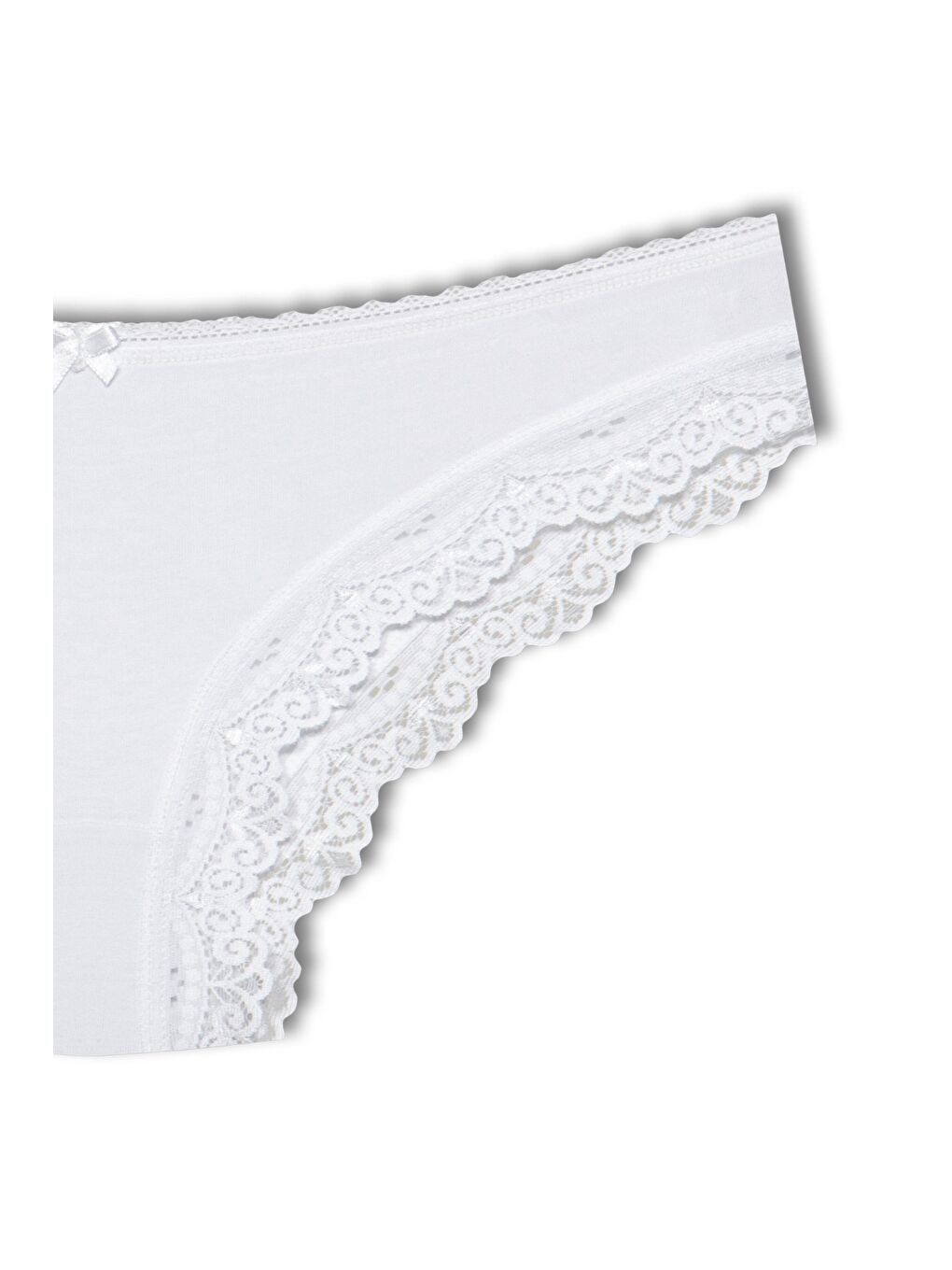 Gri Pamuklu Düşük Bel Paçası Dantel Basic Kadın Külot 3'lü-5