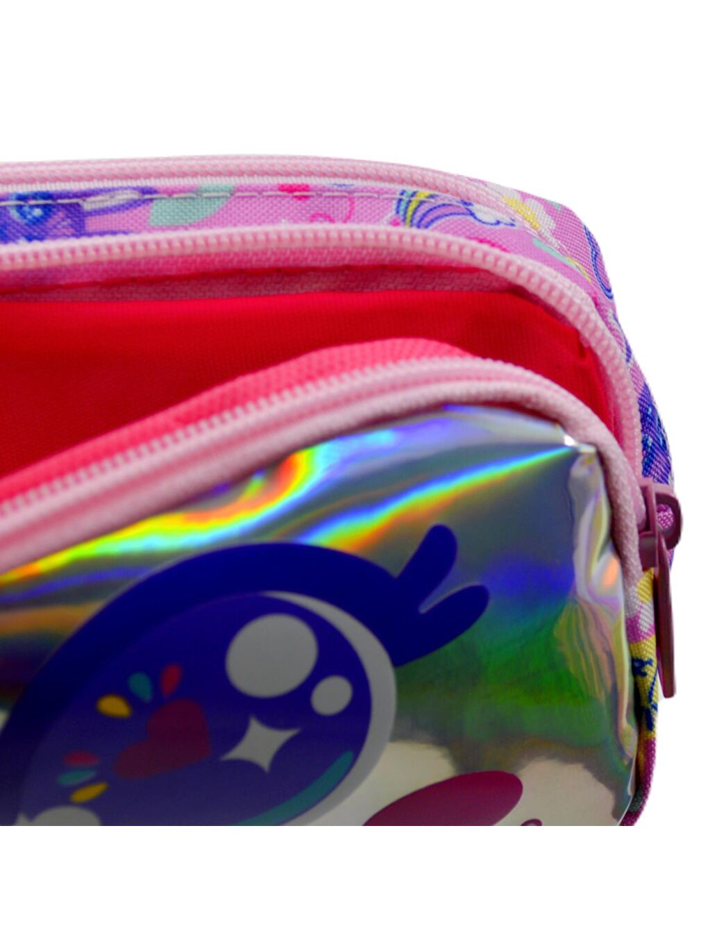 Bunny Pembe 2 Gözlü Kalemlik Çantası (MU-7709)-2