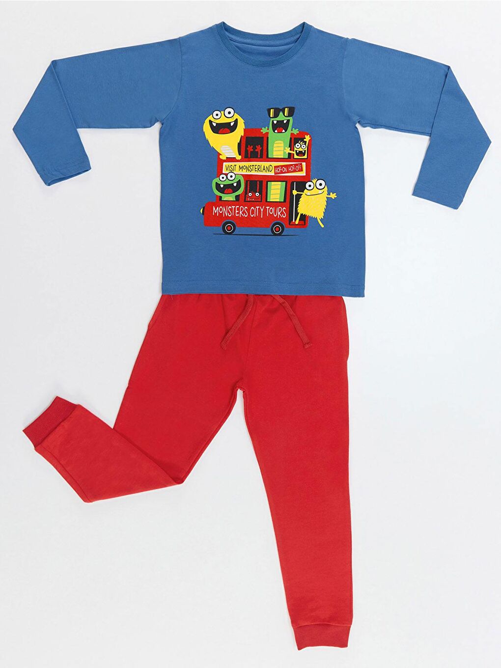 Denokids Karışık Monster Tours Erkek Çocuk T-shirt Pantolon Takım - 2