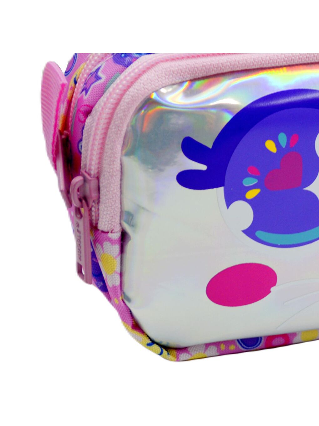 Bunny Pembe 2 Gözlü Kalemlik Çantası (MU-7709)-3