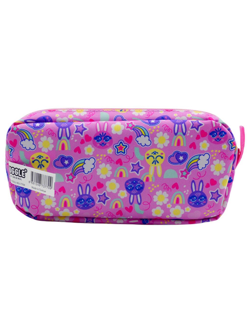 Bunny Pembe 2 Gözlü Kalemlik Çantası (MU-7709)-4