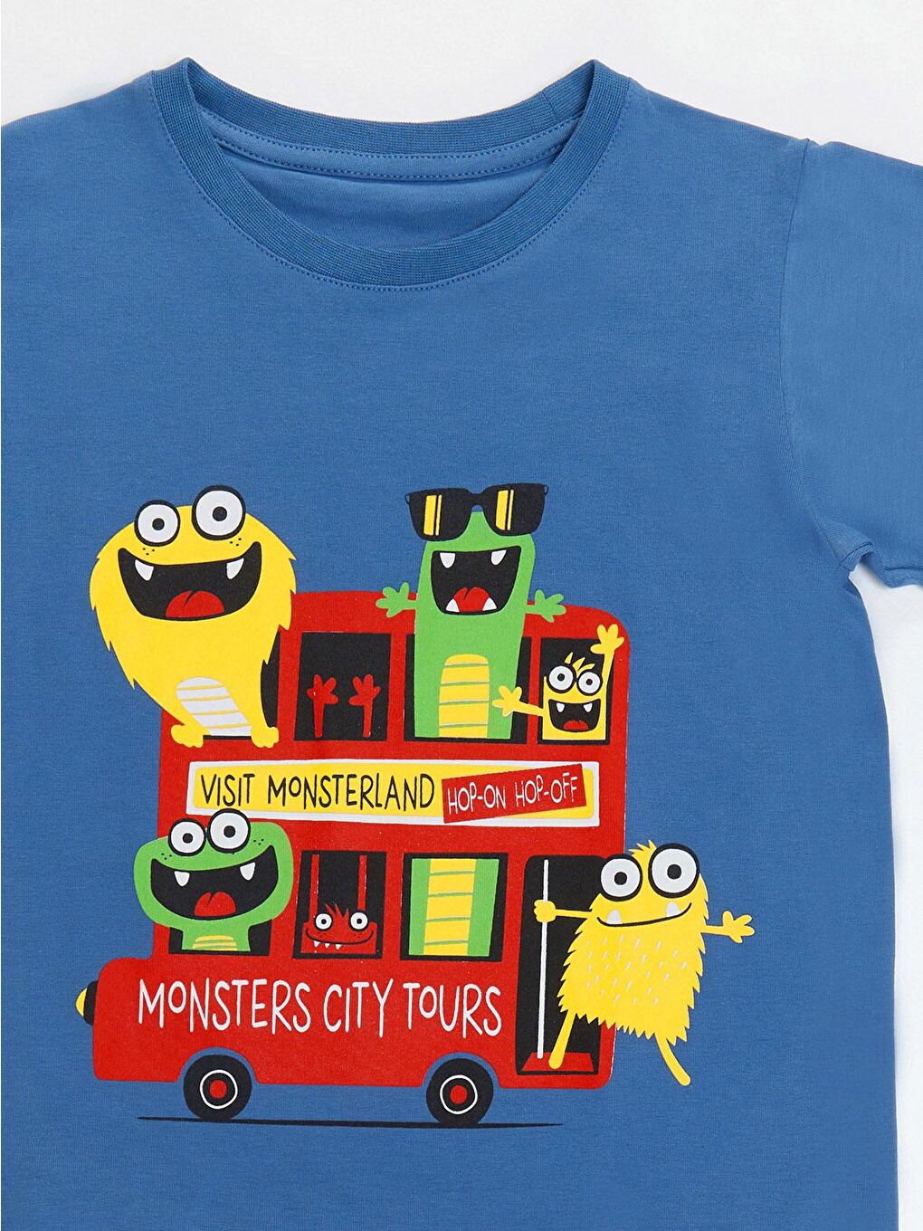 Denokids Karışık Monster Tours Erkek Çocuk T-shirt Pantolon Takım - 4