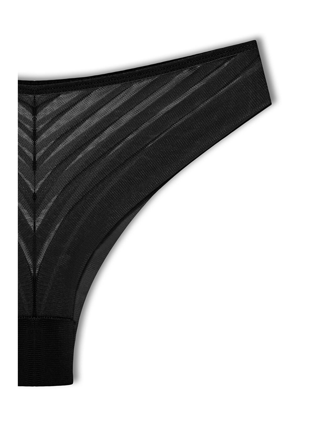 Siyah Transparan Dantel Brazil Kadın Külot-1