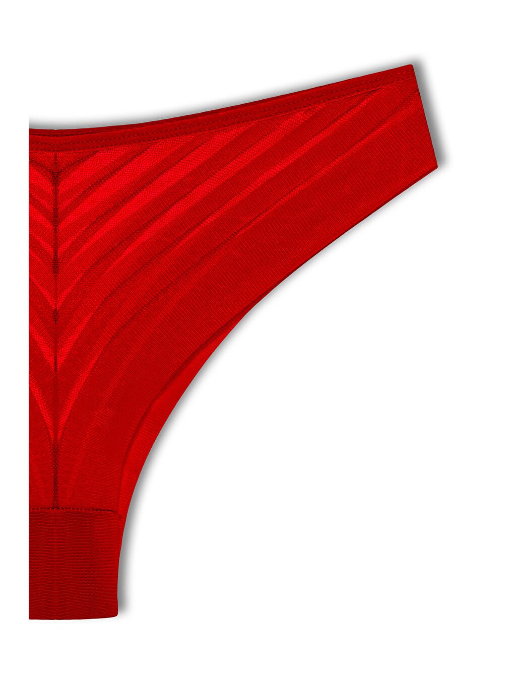 Kırmızı Transparan Dantel Brazil Kadın Külot-1