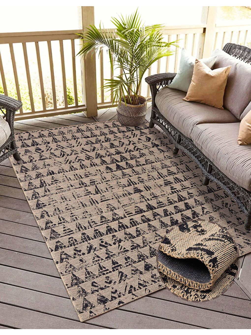 Bej Friolero 2574 Naturel Jüt Halı Modern Örme Kilim-200x290