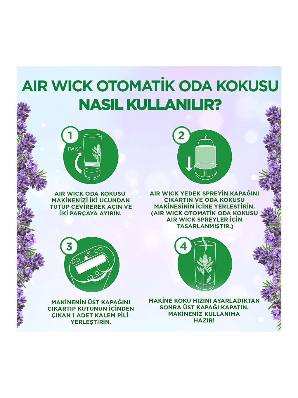 Renksiz Oda Kokusu Freshmatic Makine Yedek Spreyi Lavanta x 4 adet-2