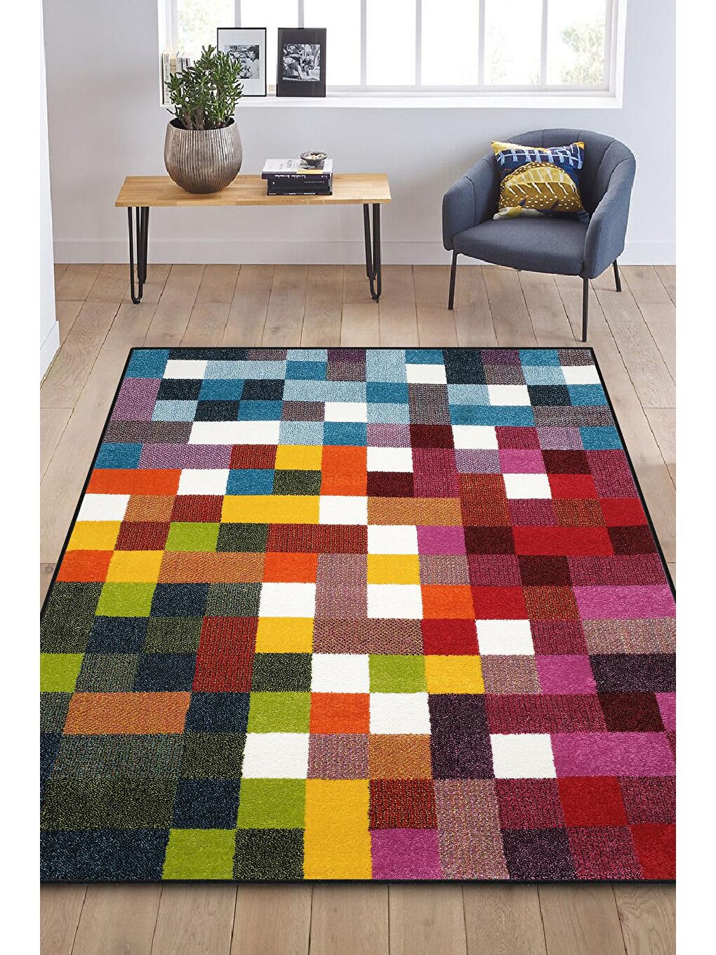 Karışık Geo Renkli Modern Dokuma Halısı 6869-120x170