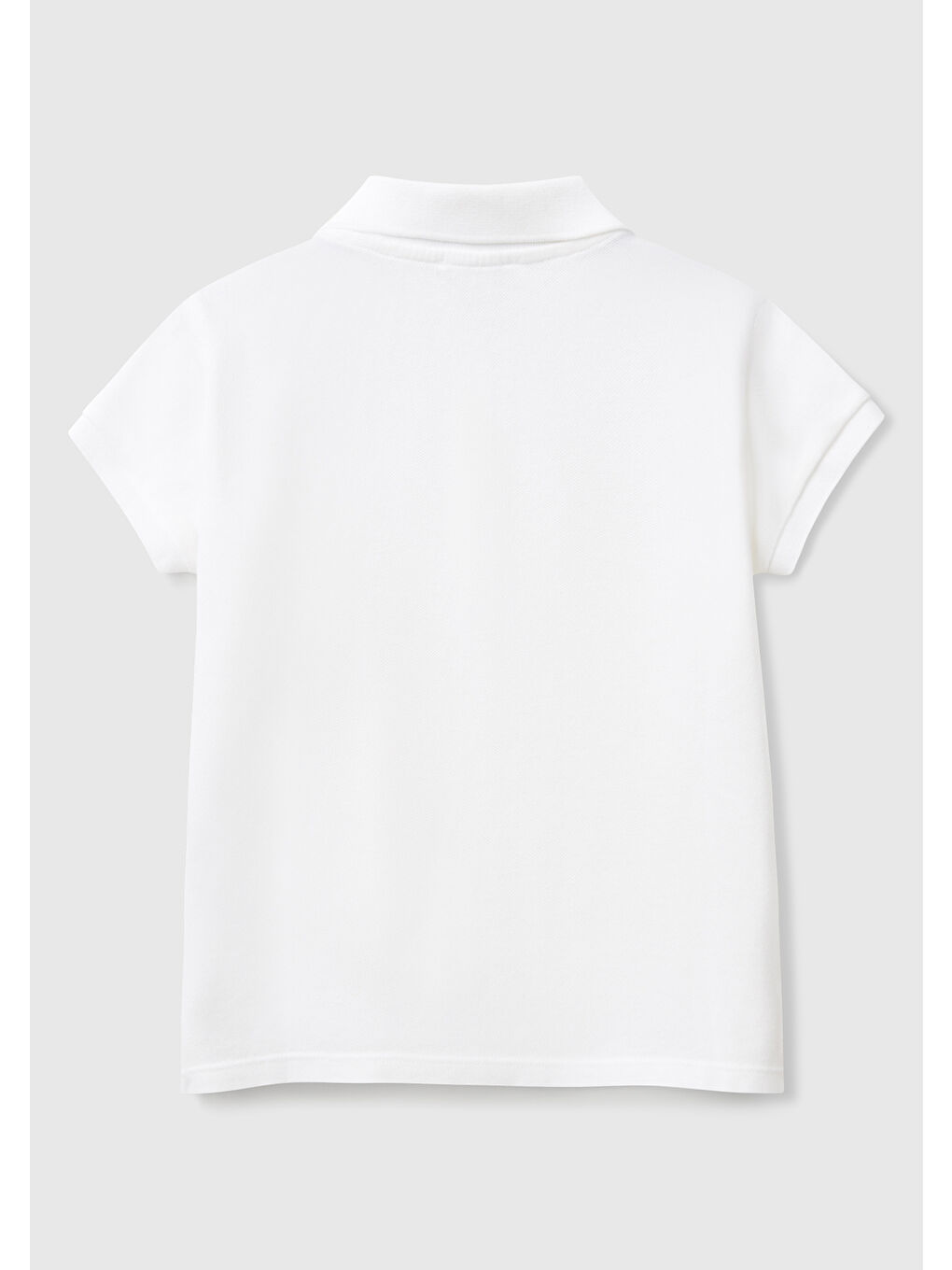 Kız Çocuk Beyaz Logolu Pike Polo Tişört-1