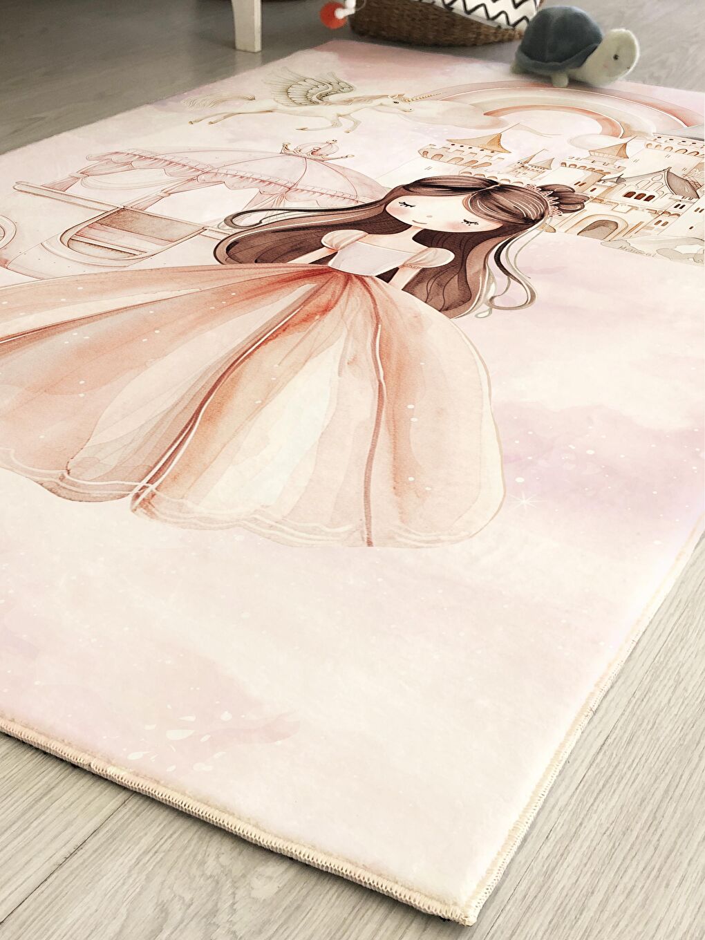 Karışık Masal Prensesi Desenli Baskılı Bebek Ve Çocuk Halısı 100x150 cm-1