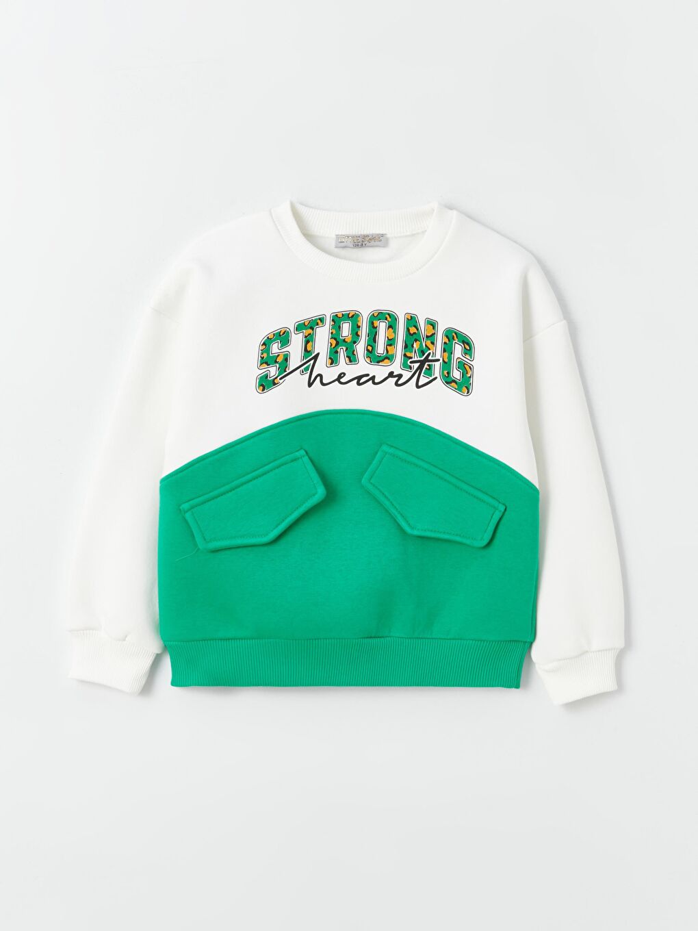 Yeşil Kız Çocuk Cep Görünüm Strong SweatShirt