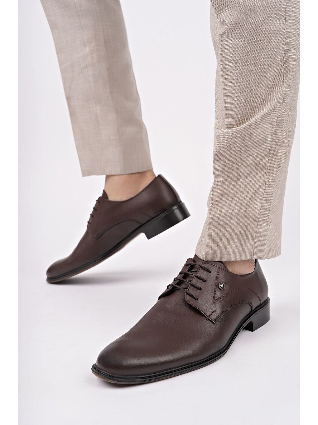 Kahverengi H043 Hakiki Deri Klasik Erkek Ayakkabı-4
