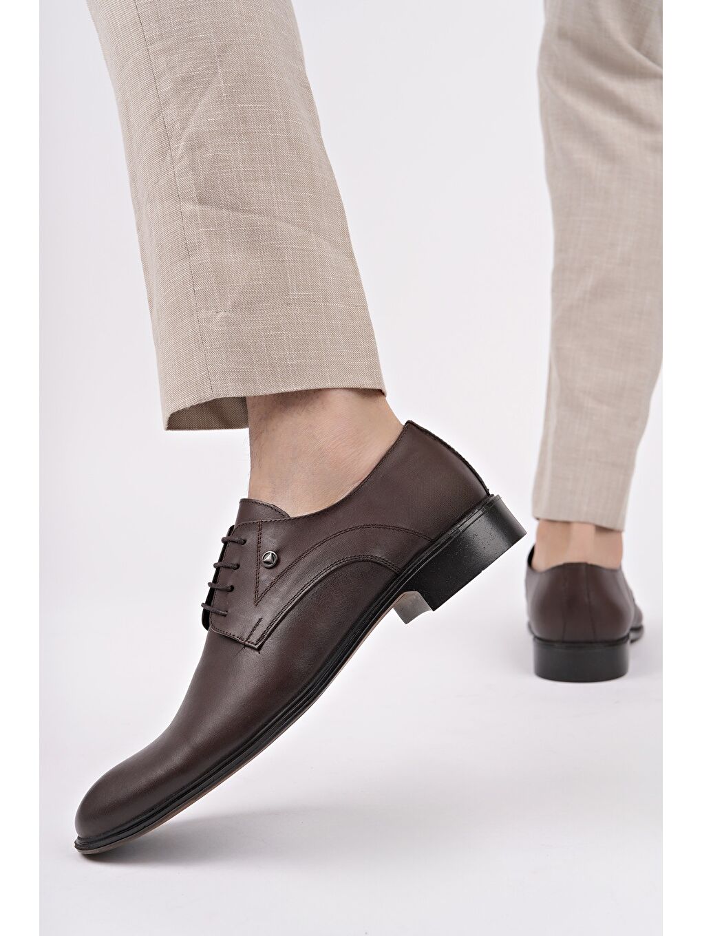 Kahverengi H043 Hakiki Deri Klasik Erkek Ayakkabı-6